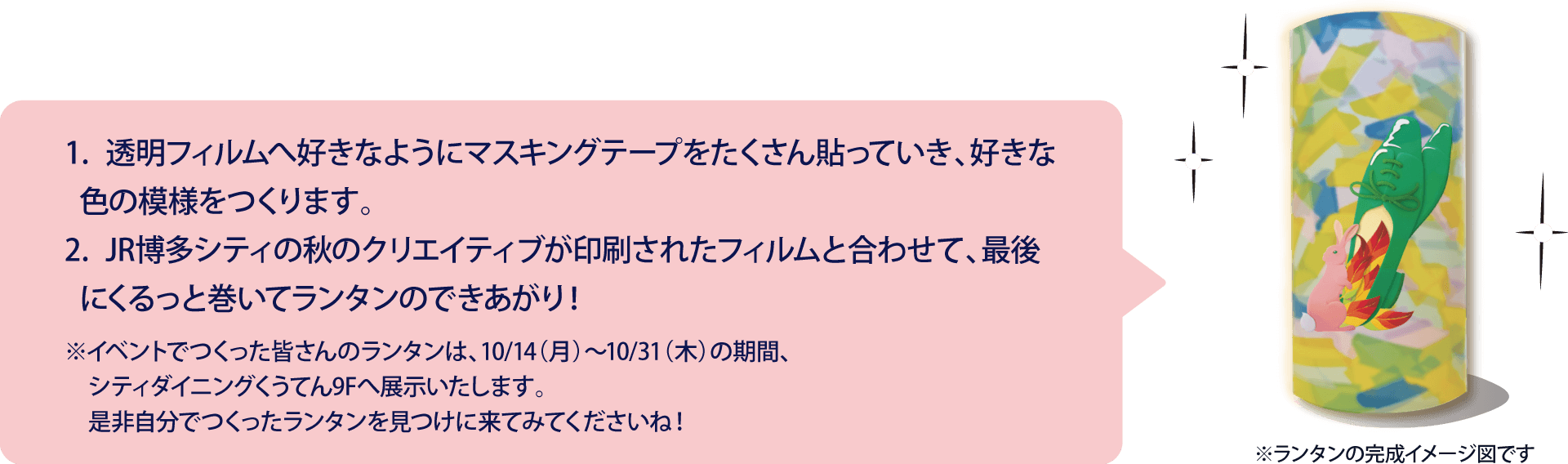 ランタンの制作手順+完成イメージ写真