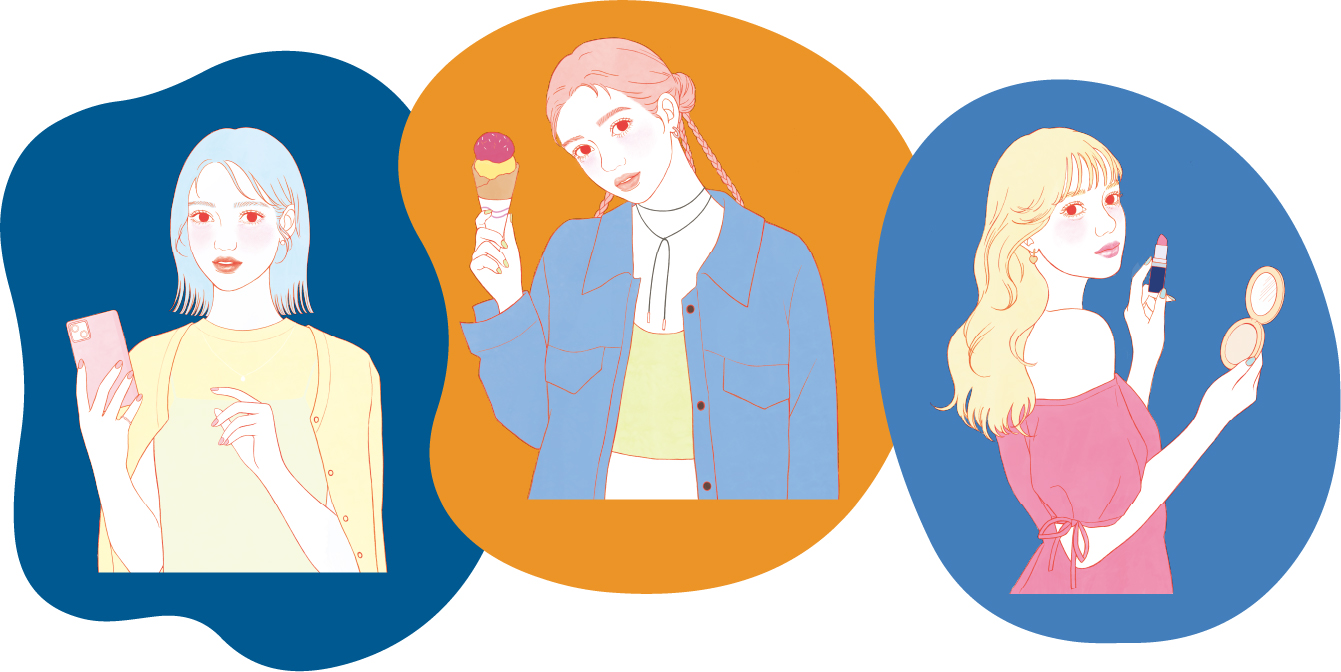 3人の女性のイラスト