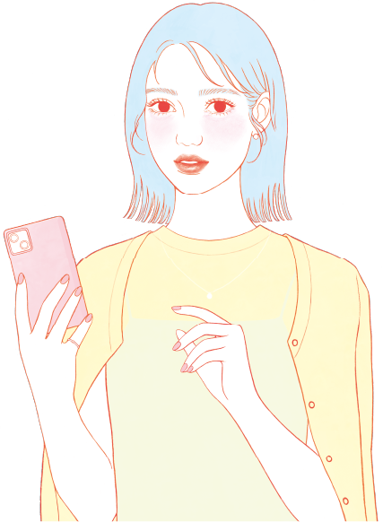 スマホを持った女性のイラスト