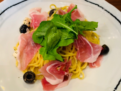 生ハムのパスタ