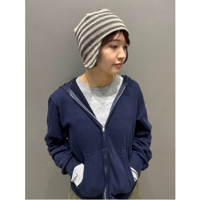 【ボーダー柄でカジュアルに★✫耳当て付きニット】